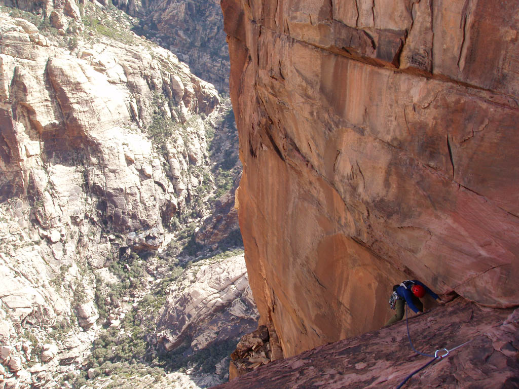 Nearing the top of P10 on Black Orpheus. (Category:  Rock Climbing)