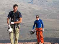 Kyle and Ryan at the top of Black Orpheus.  600' of scrambling followed by 1500' of roped climbing. (Category:  Rock Climbing)