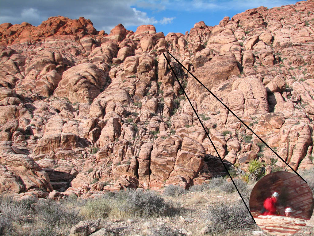 Rescue location at first pullout. (Category:  Rock Climbing)