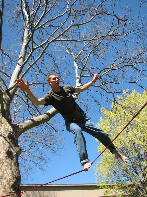 Keith highlining. (Category:  Slacklining)