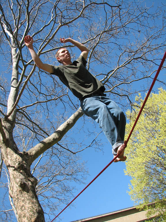 Keith highlining. (Category:  Slacklining)