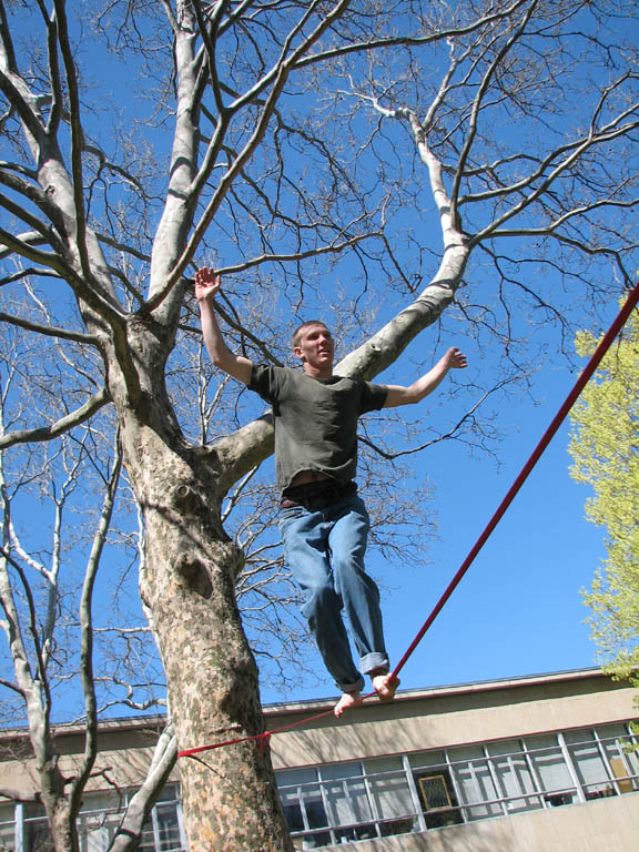 Keith highlining. (Category:  Slacklining)