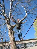 Keith highlining. (Category:  Slacklining)