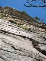 Son of Easy O.  Delicate first pitch and overhanging jug haul on the second pitch.  Love this climb! (Category:  Rock Climbing)