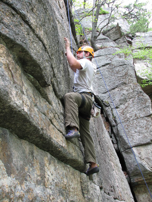 Adam climbing Phoebe. (Category:  Rock Climbing)