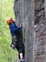 Katie climbing Phoebe. (Category:  Rock Climbing)