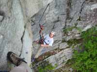 Ryan following the pitch. (Category:  Rock Climbing)