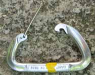 This carabiner broke on Kansas City. (Category:  Rock Climbing)