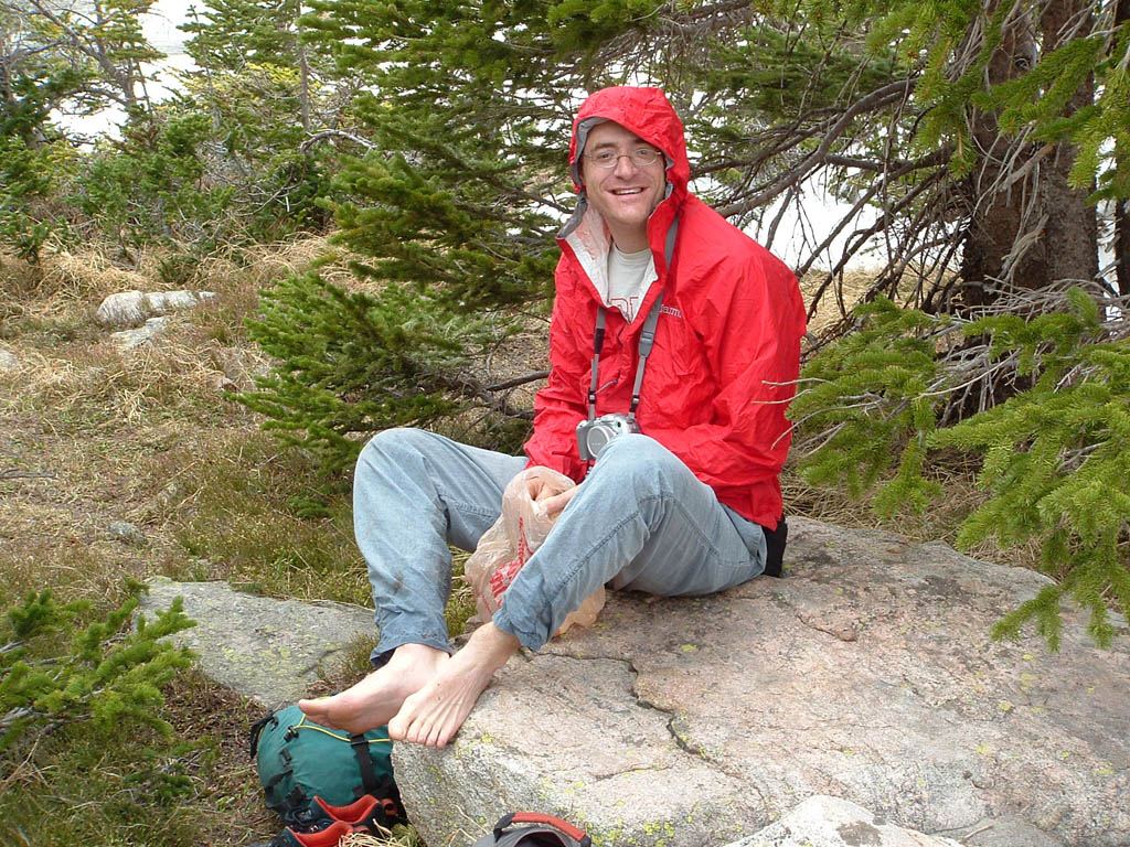 Drying my feet. (Category:  Rock Climbing)