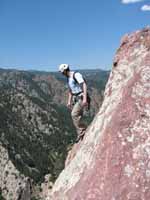 Ryan at the top of Yellow Spur. (Category:  Rock Climbing)