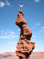 Me on top of Ancient Art. (Category:  Rock Climbing)