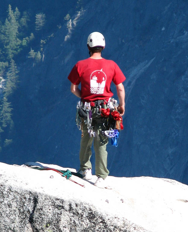 Ryan on top of Lost Arrow Spire.  I thought this was a good advertisement for Cornell Outdoor Education. (Category:  Rock Climbing)