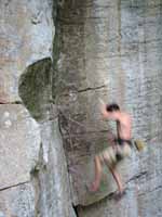 Falling off Stucconu.  I like the dramatic look of pictures of rock climbers falling.  Though I hate to be the subject of those photos :-) (Category:  Rock Climbing)