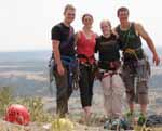 Kyle, Jessica, Melissa and me on top of Devil's Tower. (Category:  Rock Climbing)