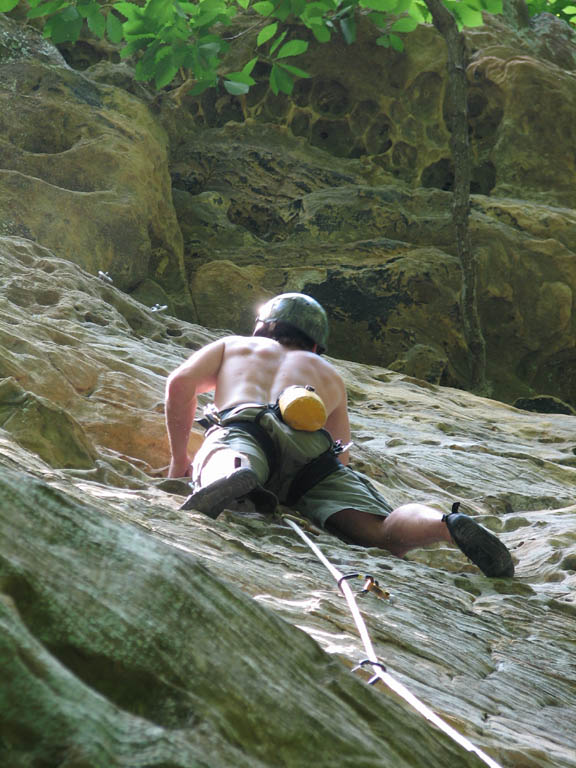 Jesse leading DaVinci's Left Ear. (Category:  Rock Climbing)