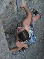 Porscha climbing All Cows Eat Grass. (Category:  Rock Climbing)