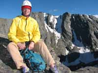 Tom at the summit of Petit Grepon. (Category:  Rock Climbing)