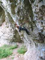 Alex on Lung Fish (5.14a) (Category:  Rock Climbing)