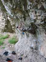 Ryan attempting Lung Fish. (Category:  Rock Climbing)