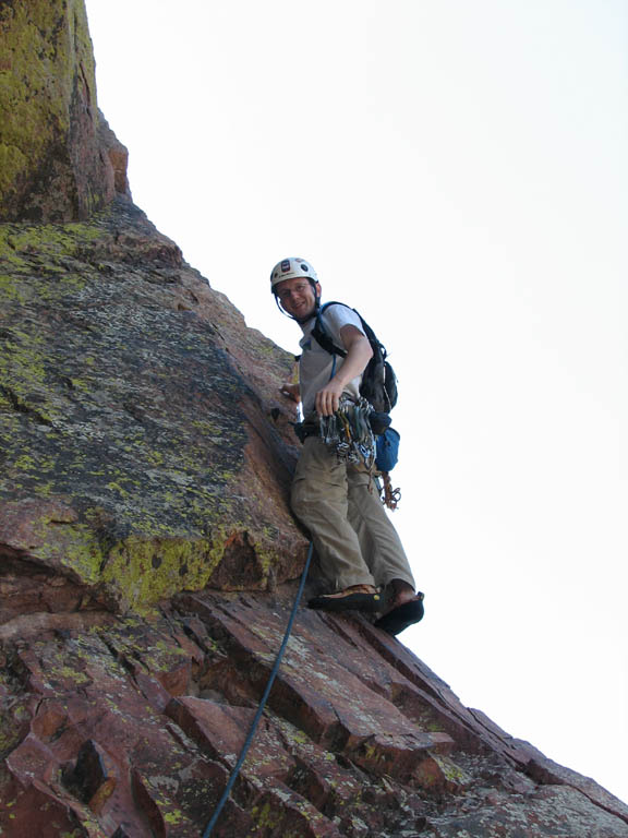 Ryan leading a pitch on Yellow Spur. (Category:  Rock Climbing)