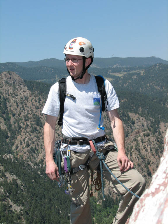 Ryan at the top of Yellow Spur. (Category:  Rock Climbing)