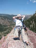 Ryan at the top of Yellow Spur. (Category:  Rock Climbing)