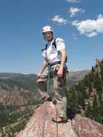 Ryan at the top of Yellow Spur. (Category:  Rock Climbing)
