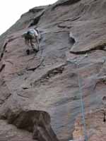 Ryan leading Bastille Crack. (Category:  Rock Climbing)