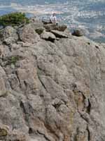 Ryan at the top of Sundance Buttress. (Category:  Rock Climbing)