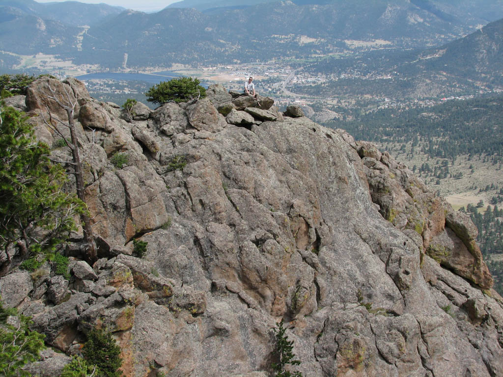 Ryan at the top of Sundance Buttress. (Category:  Rock Climbing)