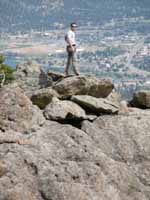 Ryan at the top of Sundance Buttress. (Category:  Rock Climbing)