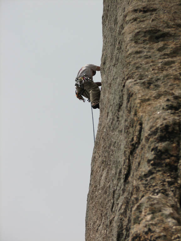 Ryan leading J Crack. (Category:  Rock Climbing)