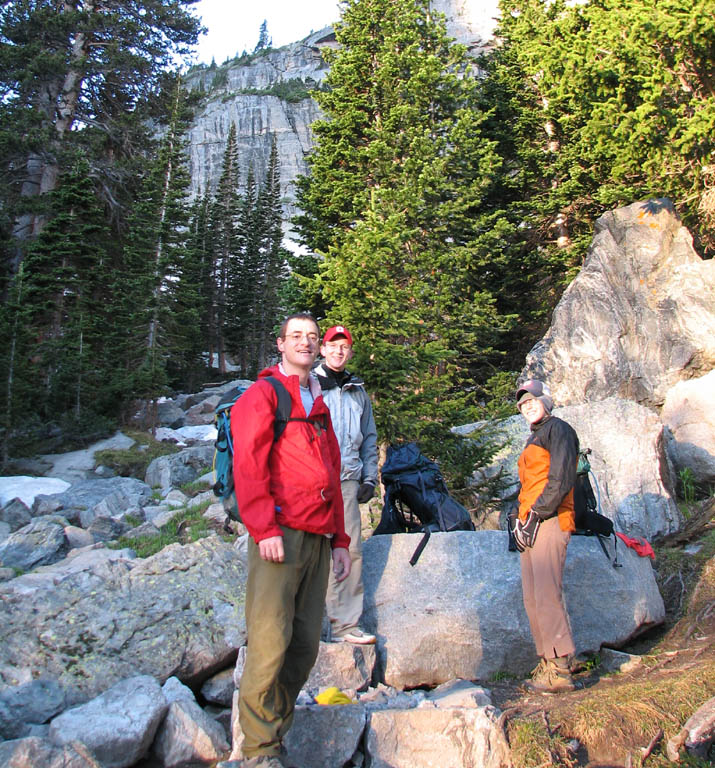 Me, Ryan and Alana, enjoying our first patch of direct sunshine. (Category:  Rock Climbing)