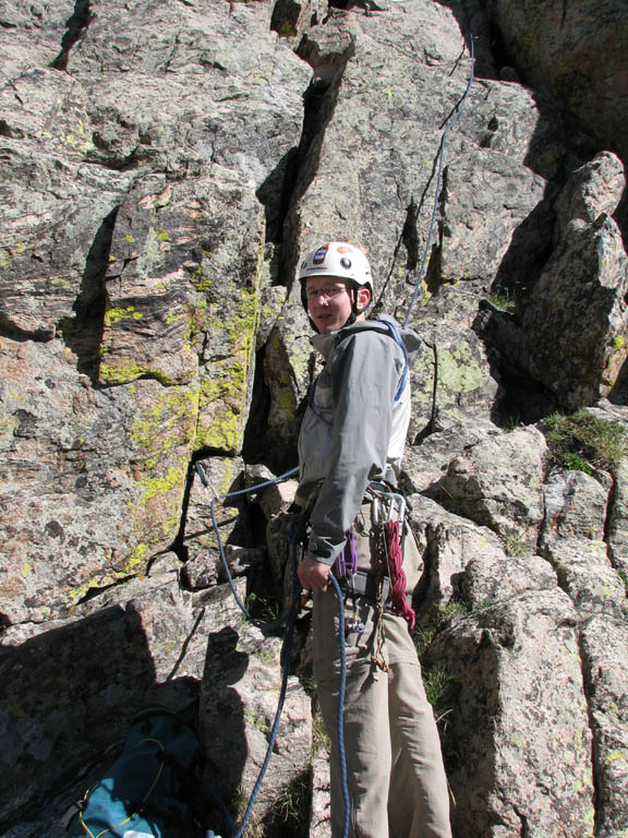 Ryan belaying. (Category:  Rock Climbing)