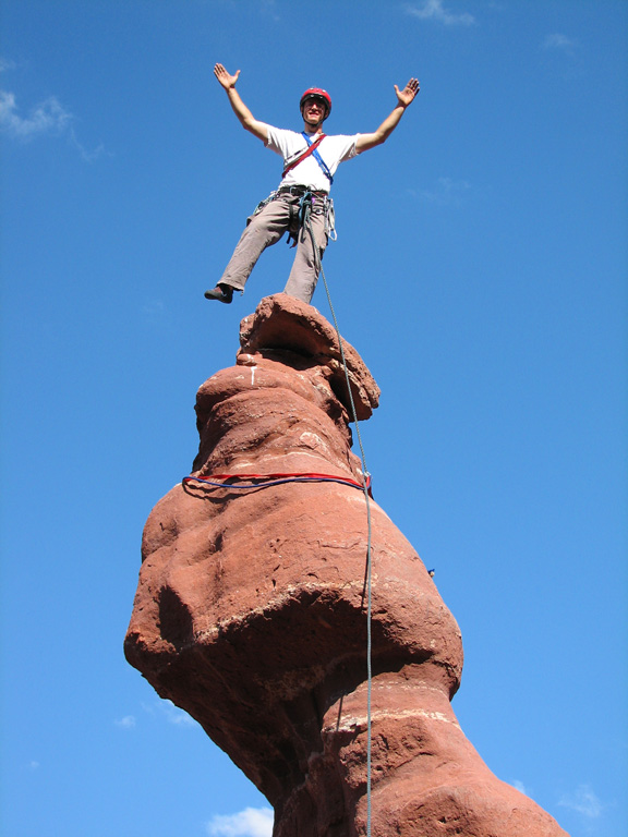 On top of Ancient Art. (Category:  Rock Climbing)