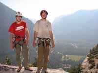 Ryan and me on top of Washington Column, having finished our first big wall. (Category:  Rock Climbing)