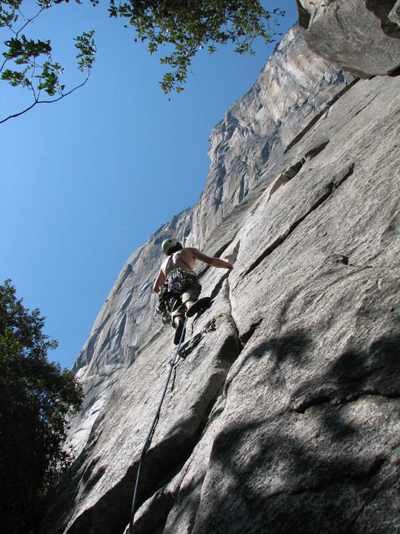 Ryan leading Moby Dick. (Category:  Rock Climbing)