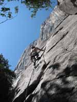 Ryan leading Moby Dick. (Category:  Rock Climbing)
