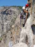 Starting the final pitch of the spire. (Category:  Rock Climbing)
