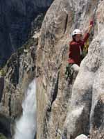 Jess starting to jug the final pitch. (Category:  Rock Climbing)