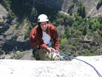Jess reaching the top of the final pitch. (Category:  Rock Climbing)