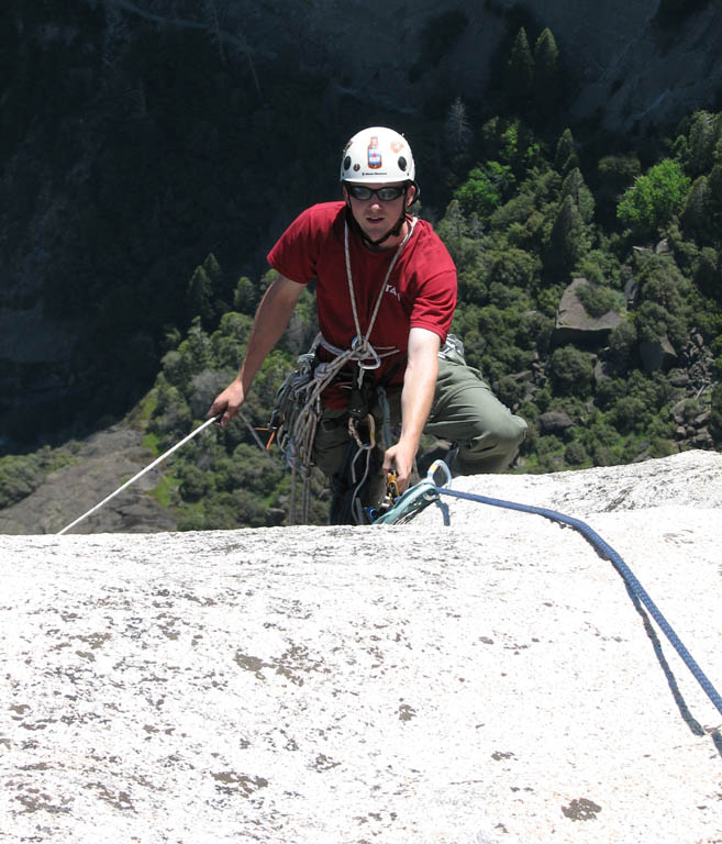 Ryan reaching the top of the spire. (Category:  Rock Climbing)