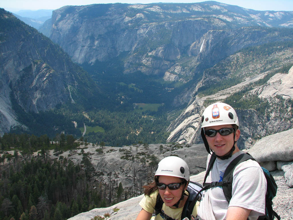 Jess and Ryan at the top of Snake Dike. (Category:  Rock Climbing)