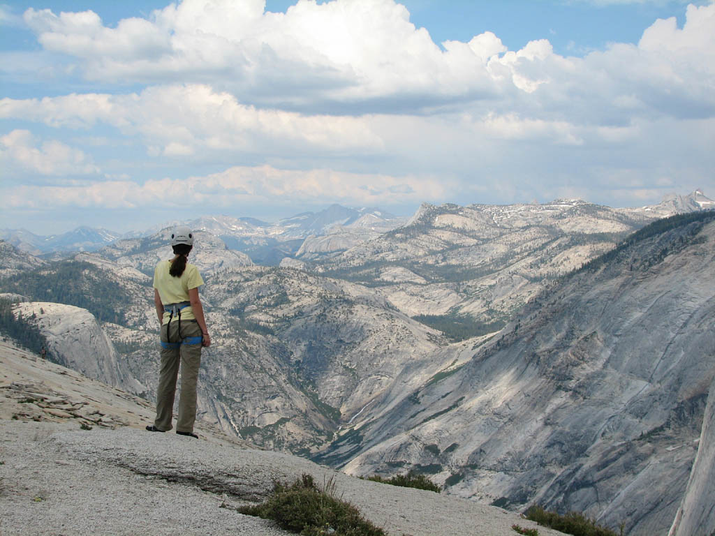 Jess on top of Half Dome. (Category:  Rock Climbing)