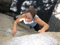 Bonnie bouldering. (Category:  Rock Climbing)