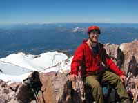 On the summit of Mt. Shasta, 14,162' elevation. (Category:  Rock Climbing)