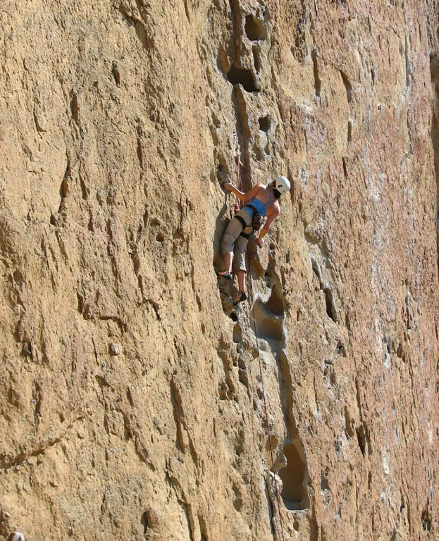 Bridgette leading Five Gallon Buckets. (Category:  Rock Climbing)