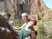 Bridgette and me at the top of Sting Like A Bee. (Category:  Rock Climbing)