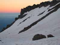 Sunrise near Lake Helen on Mt. Shasta. (Category:  Rock Climbing)