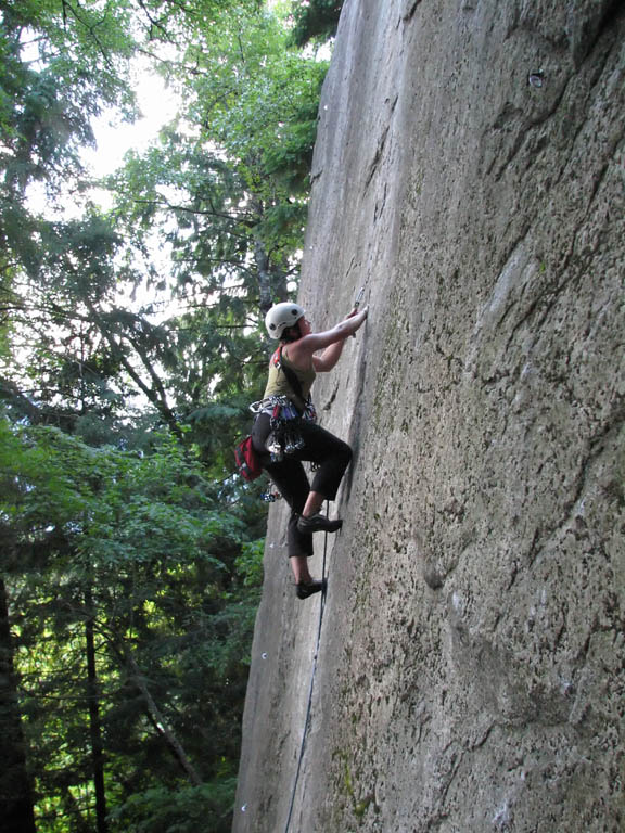 Jenn leading Zip. (Category:  Rock Climbing)